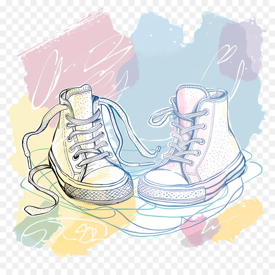 Chaussures，Des Baskets Blanches PNG