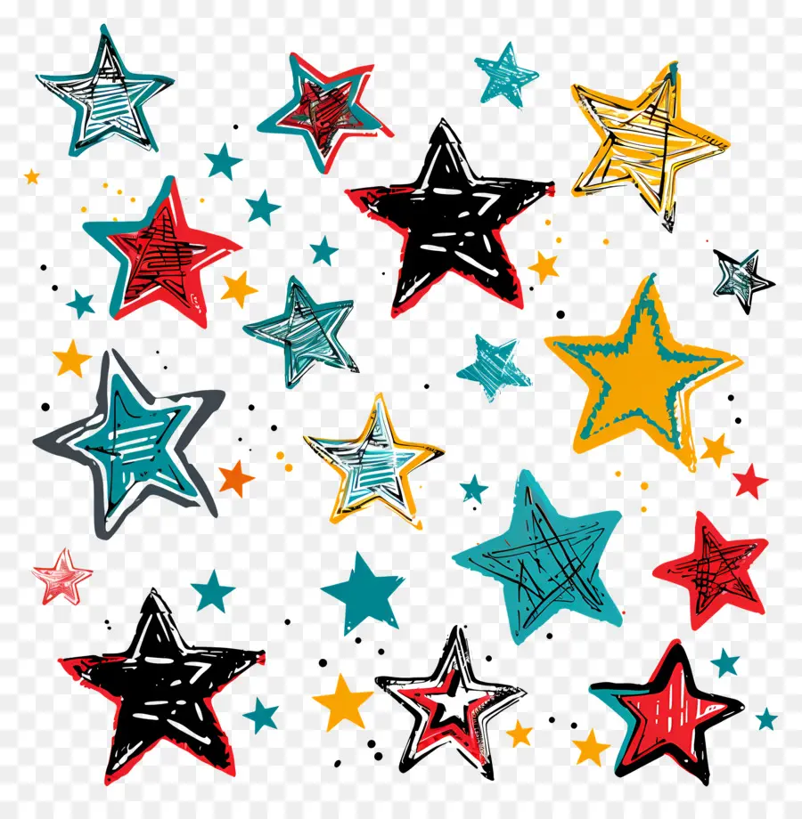 Les étoiles，Coloré étoiles PNG