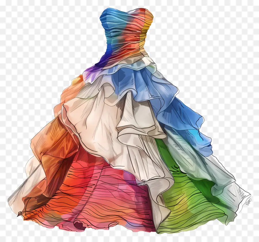 Robe De Fête De Mariage，Robe Colorée PNG