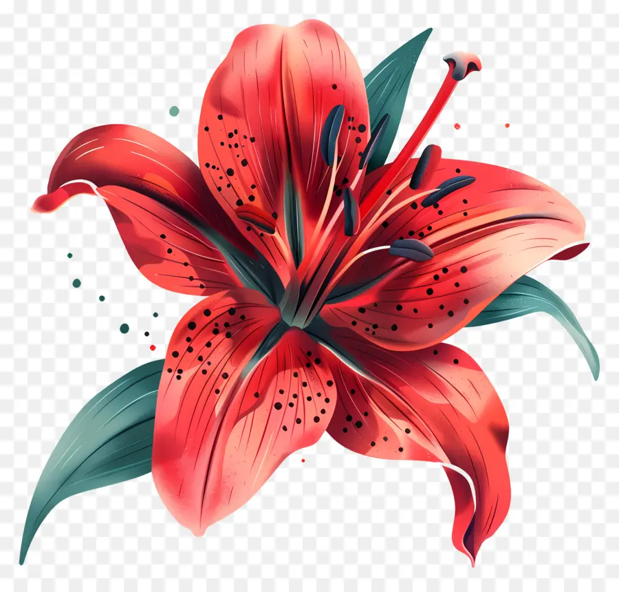 Lily Rouge，Peinture PNG