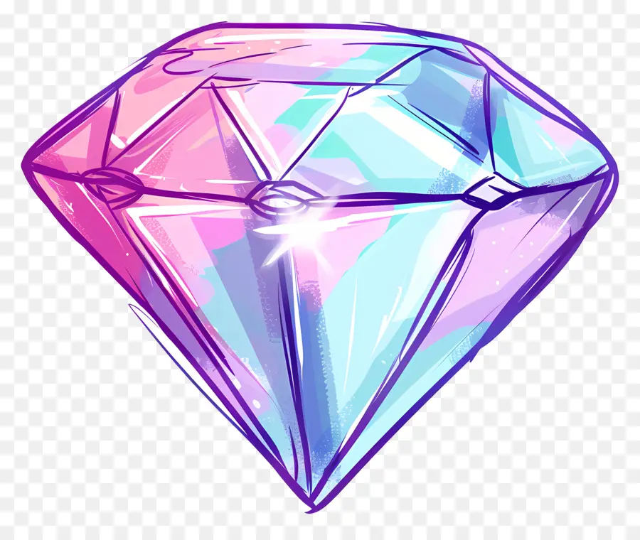 Diamant，Bijou Rose Et Bleu PNG