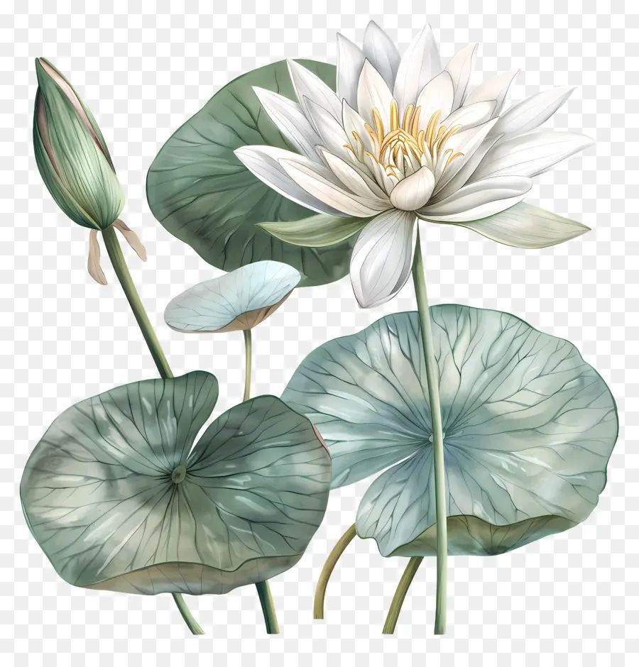 Nénuphar，Fleurs De Lotus Blancs PNG
