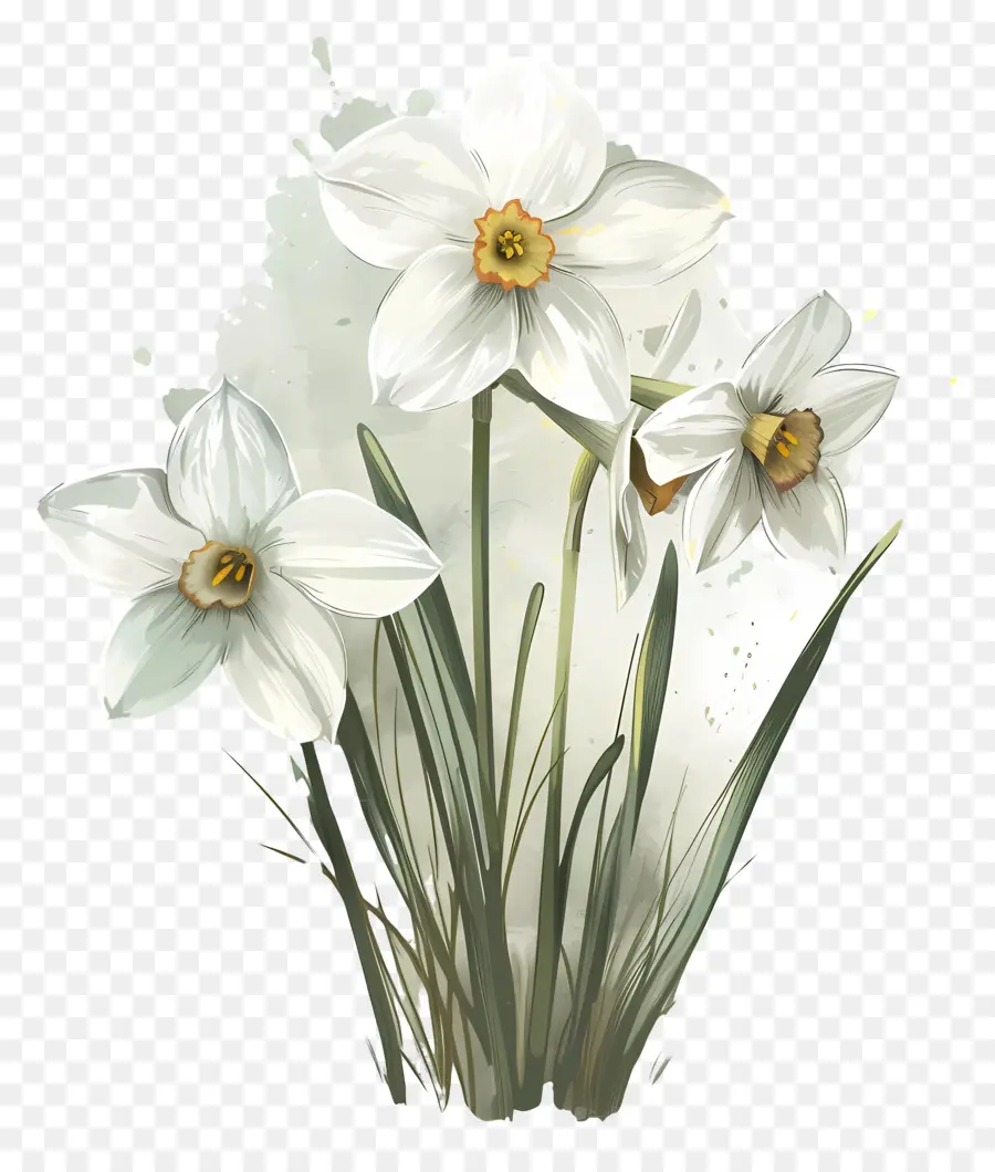 Jonquille Blanche，Jonquilles Blanches PNG