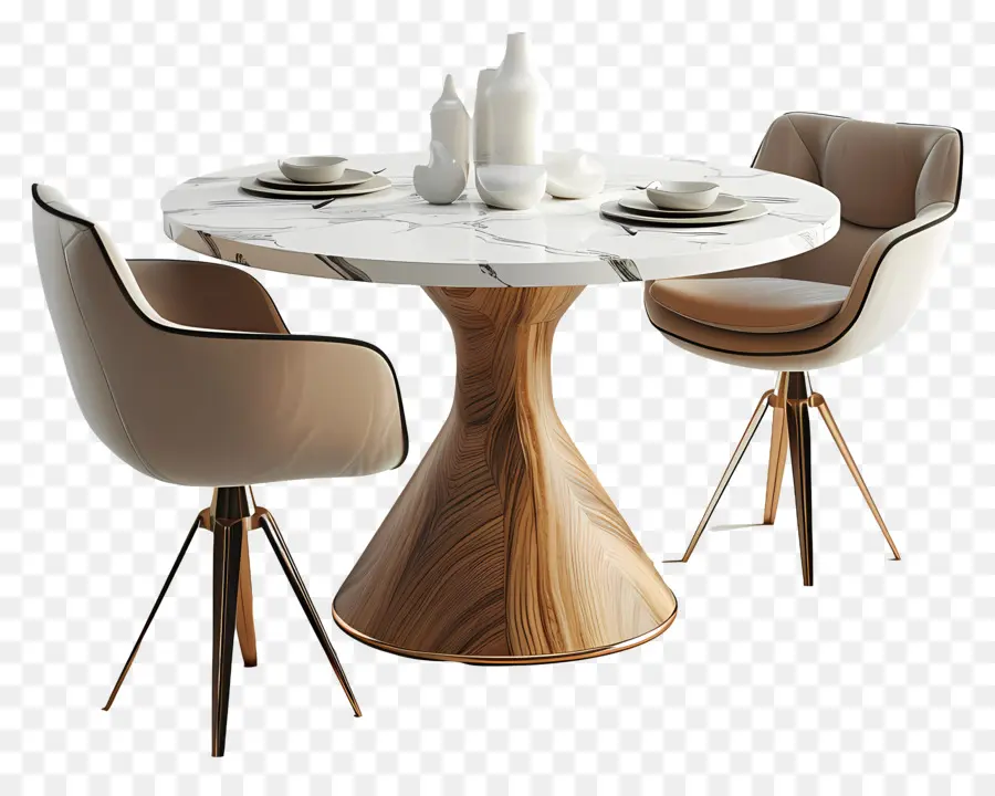 Table à Manger Moderne，Table Ronde PNG