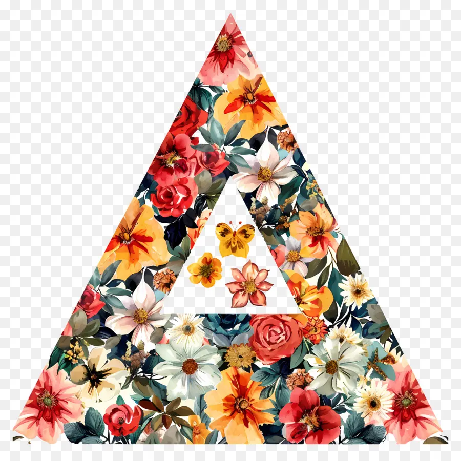 Triangle Floral，L'art Floral PNG