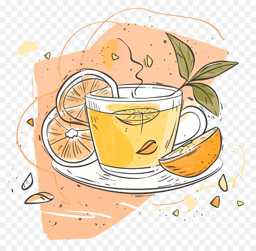 Thé Au Citron，Orange Thé PNG