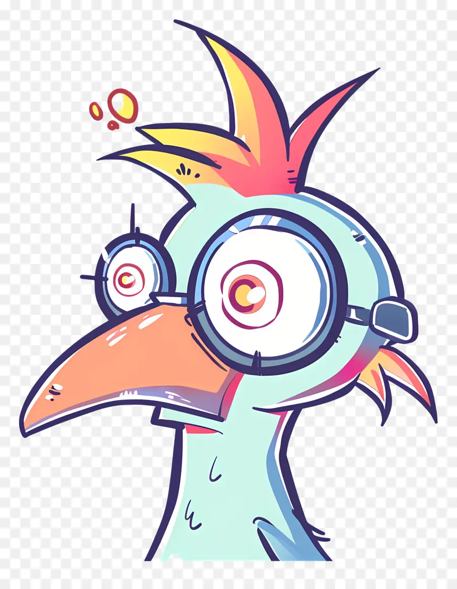 Gobelet，Oiseau Coloré Avec Des Lunettes PNG