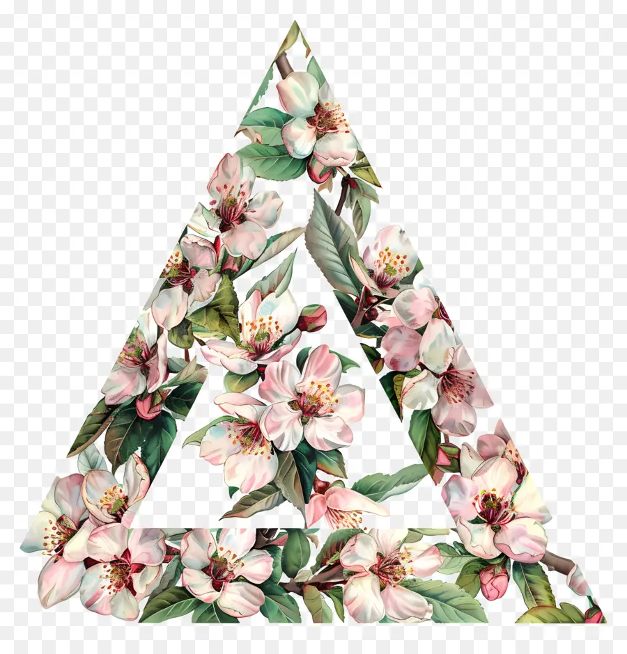 Triangle Floral，Triangle Blanc PNG