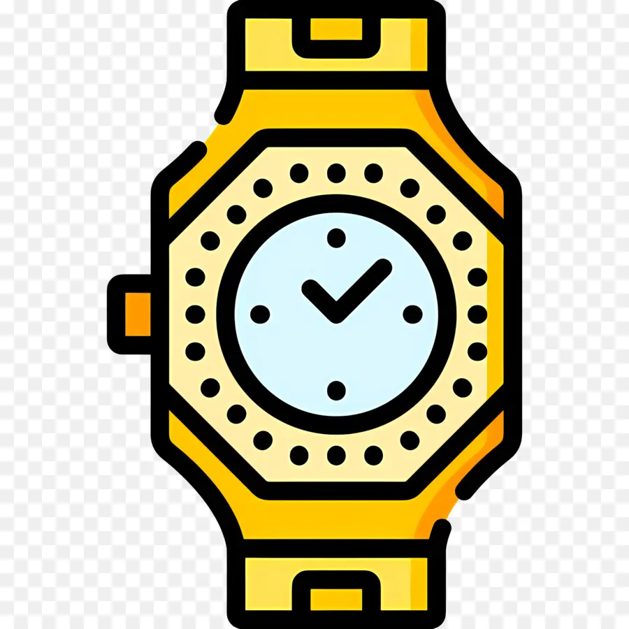 Icône De Montre Bracelet，Montre Jaune PNG