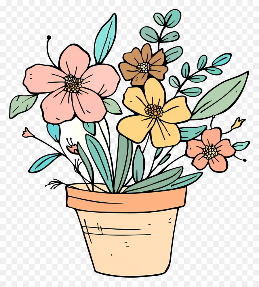 Pot De Fleur，Plante En Pot PNG
