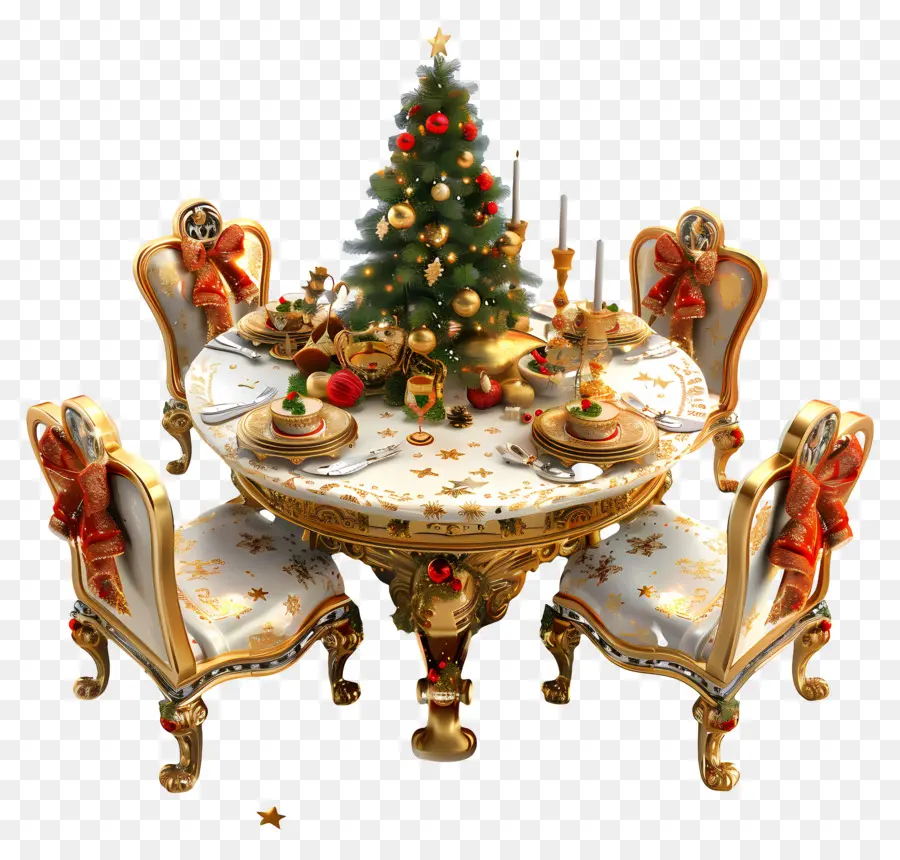 Table De Noël，Le Dîner De Noël PNG