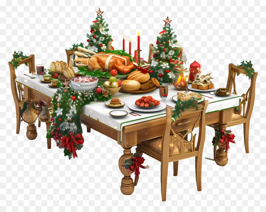 Table De Noël，Le Dîner De Noël PNG