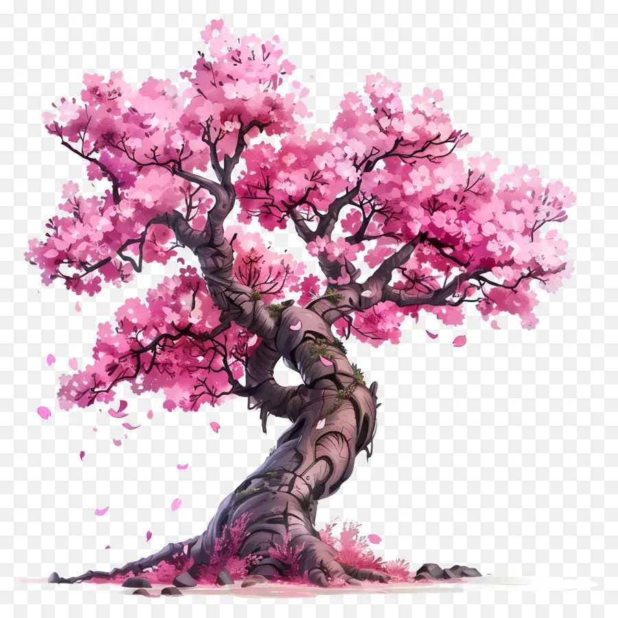 Sakura Arbre，Des Pétales De Rose PNG