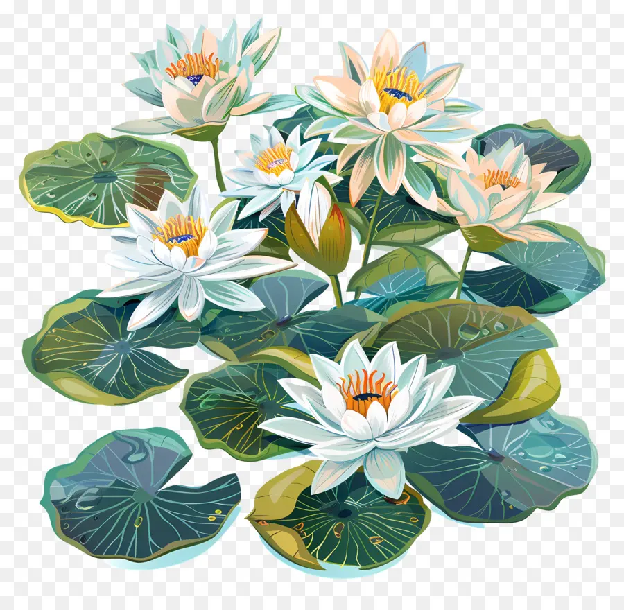 Nénuphar，Des Fleurs De Lotus PNG