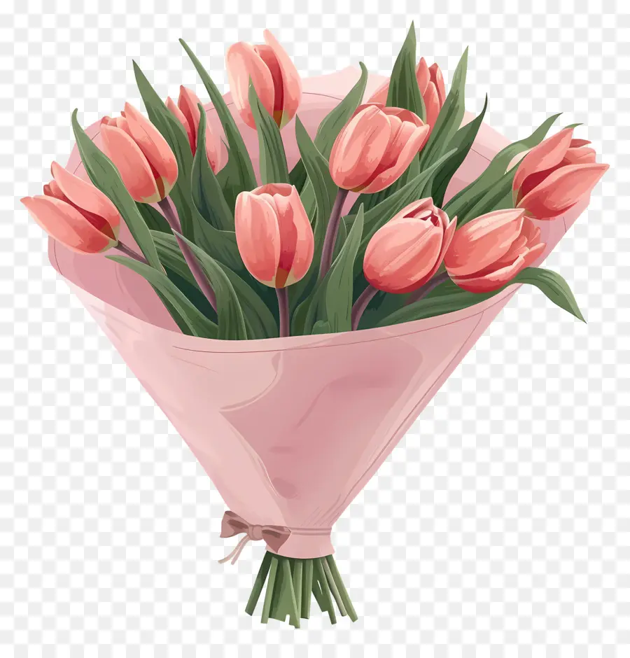 Bouquet De Tulipes，Tulipes Roses PNG