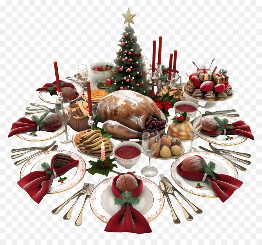Table De Noël，Fête De Noël PNG