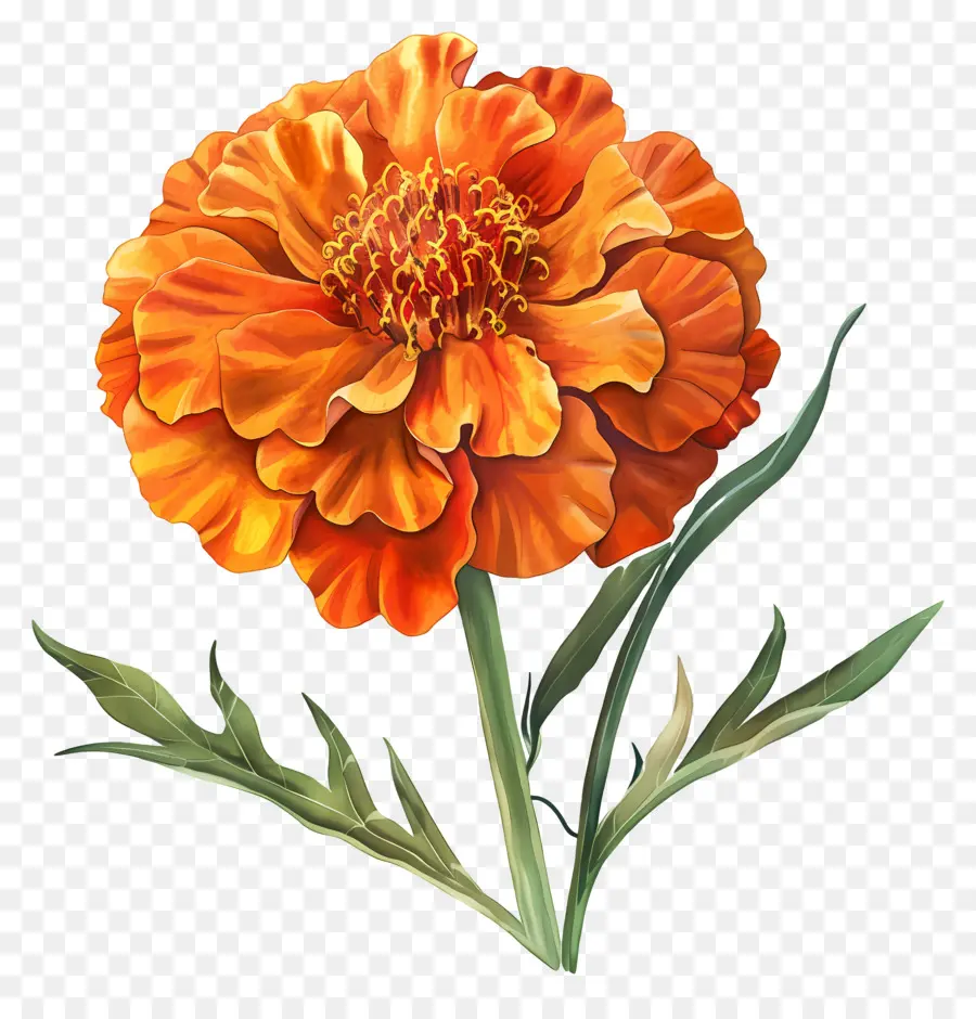 Marigold Orange，Fleur PNG