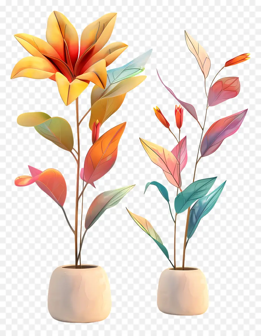 Plantes à Fleurs，Vases PNG