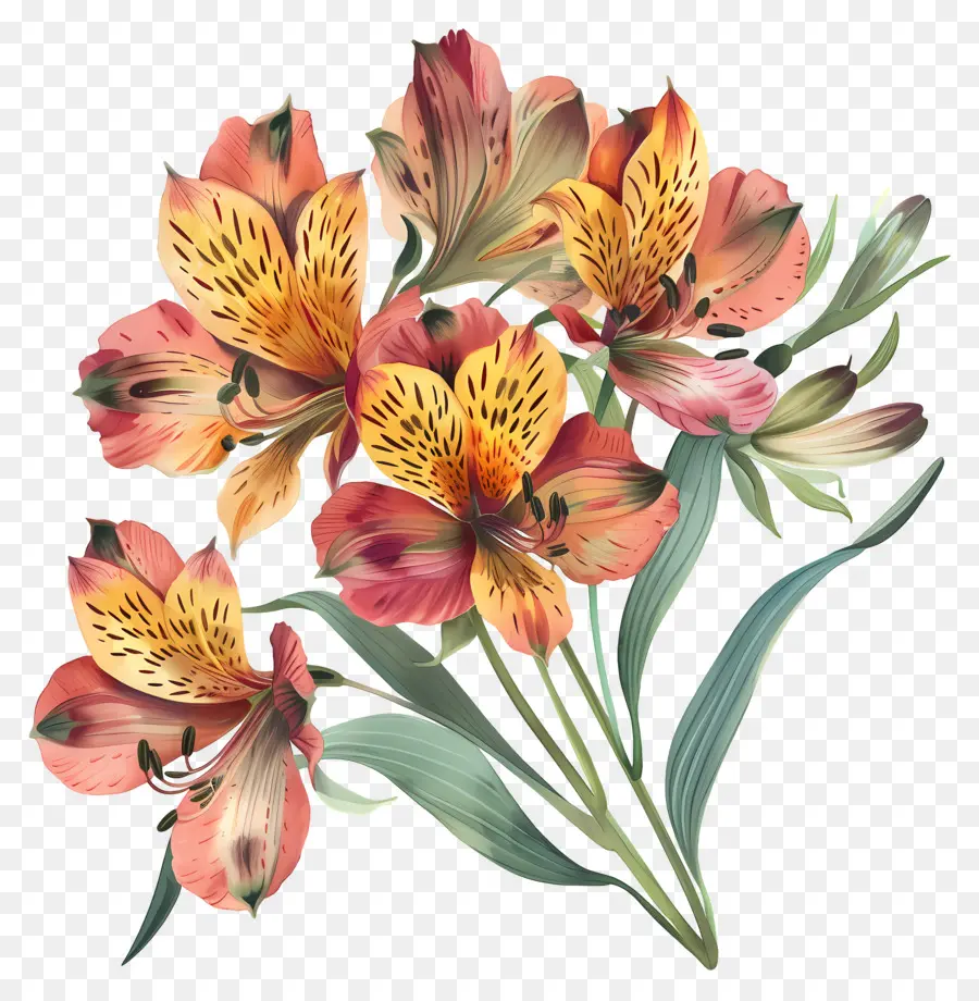 Fleur Alstroemeria，Lys PNG