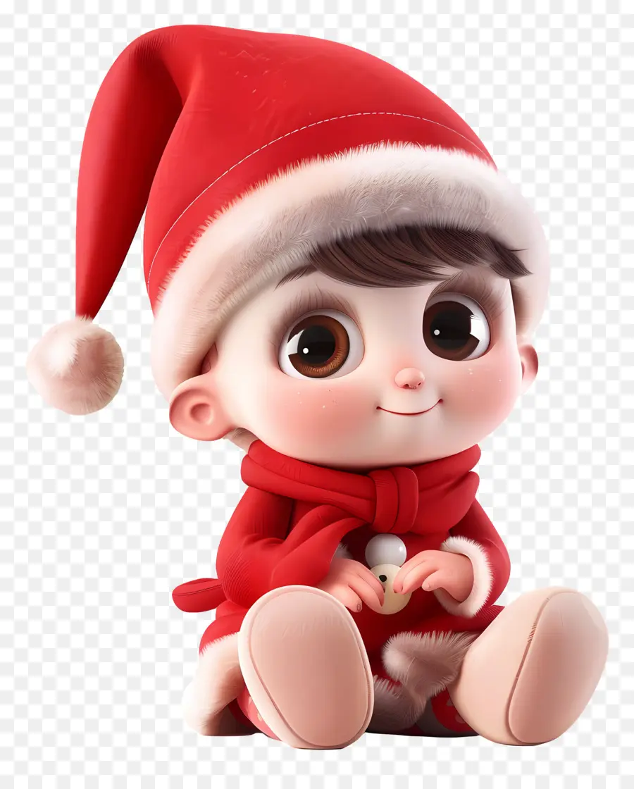 Bébé Fille，Le Père Noël PNG