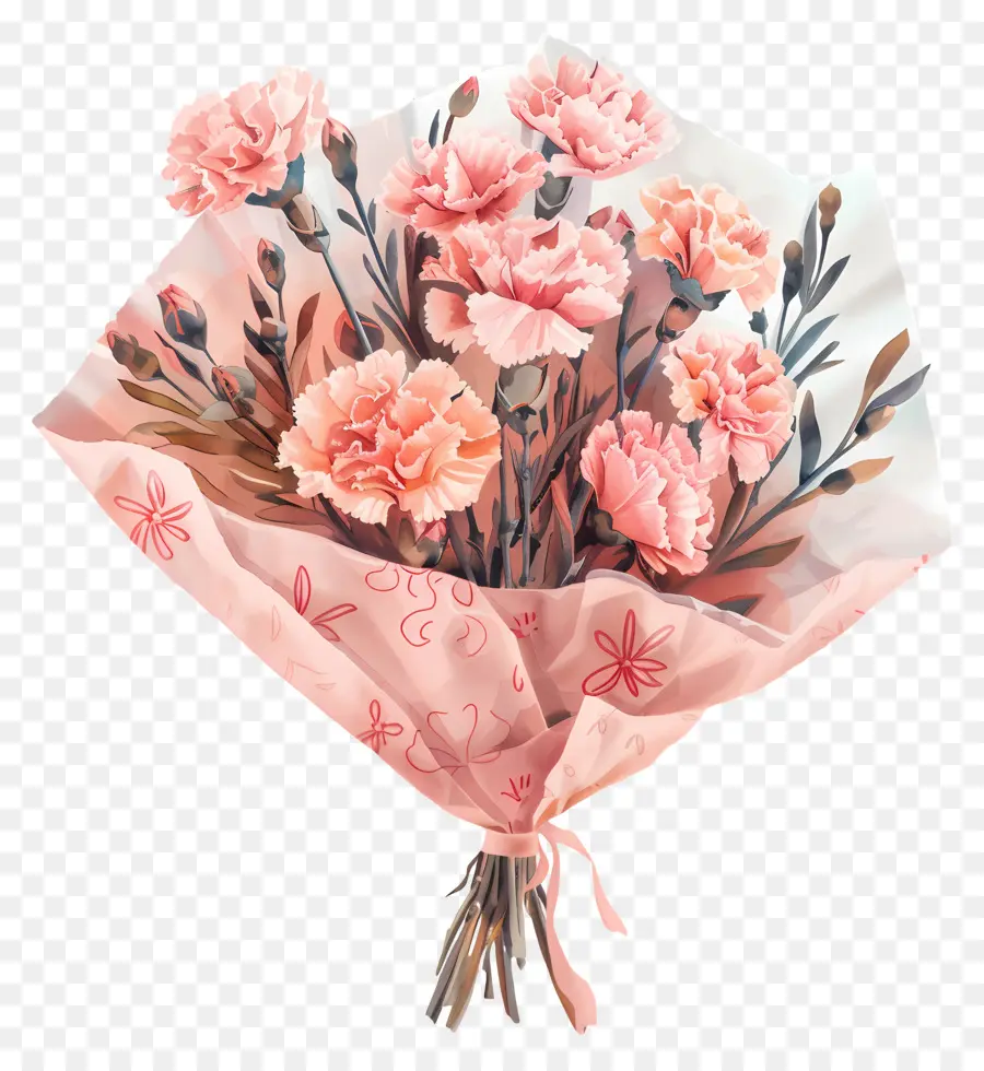 Bouquet D'œillets，Des œillets Roses PNG