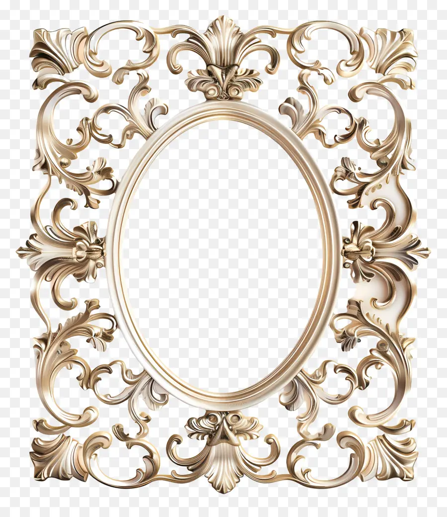 Cadre Royal En Or，Cadre Fleuri PNG