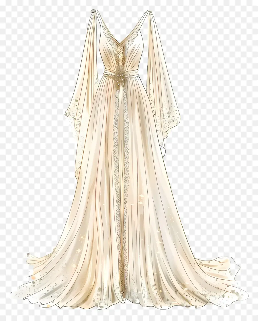 Robe De Mariée Boho，Robe Blanche PNG