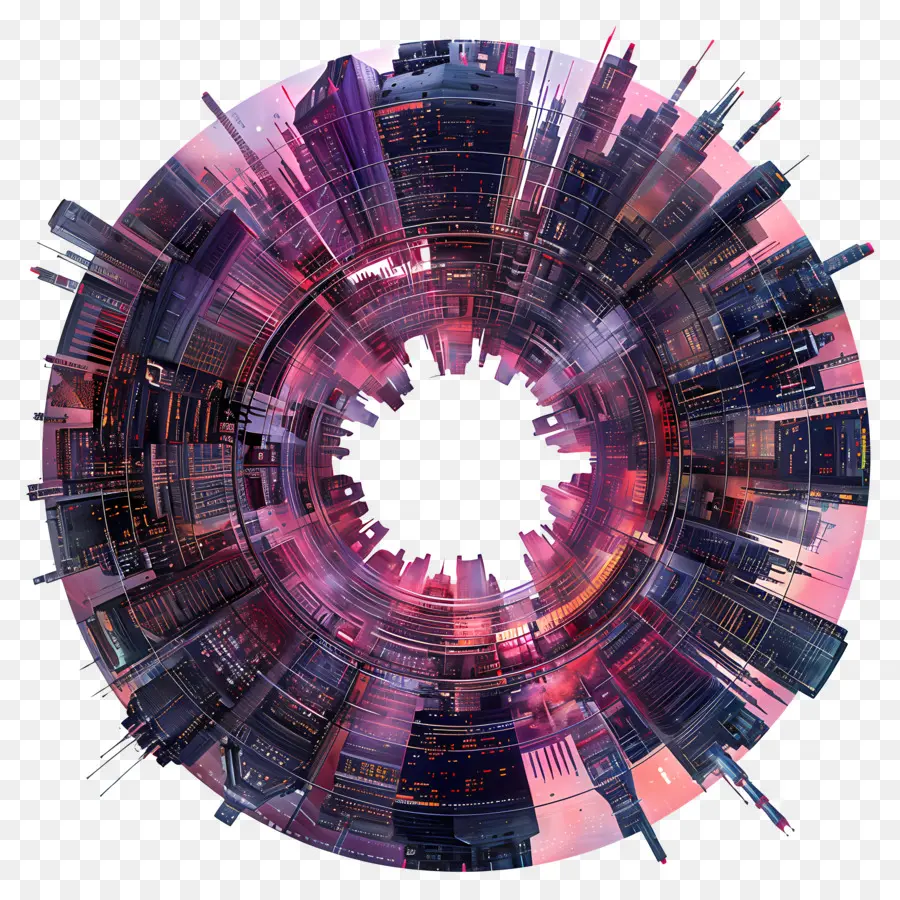 Paysage Urbain Cyberpunk，Paysage Urbain PNG