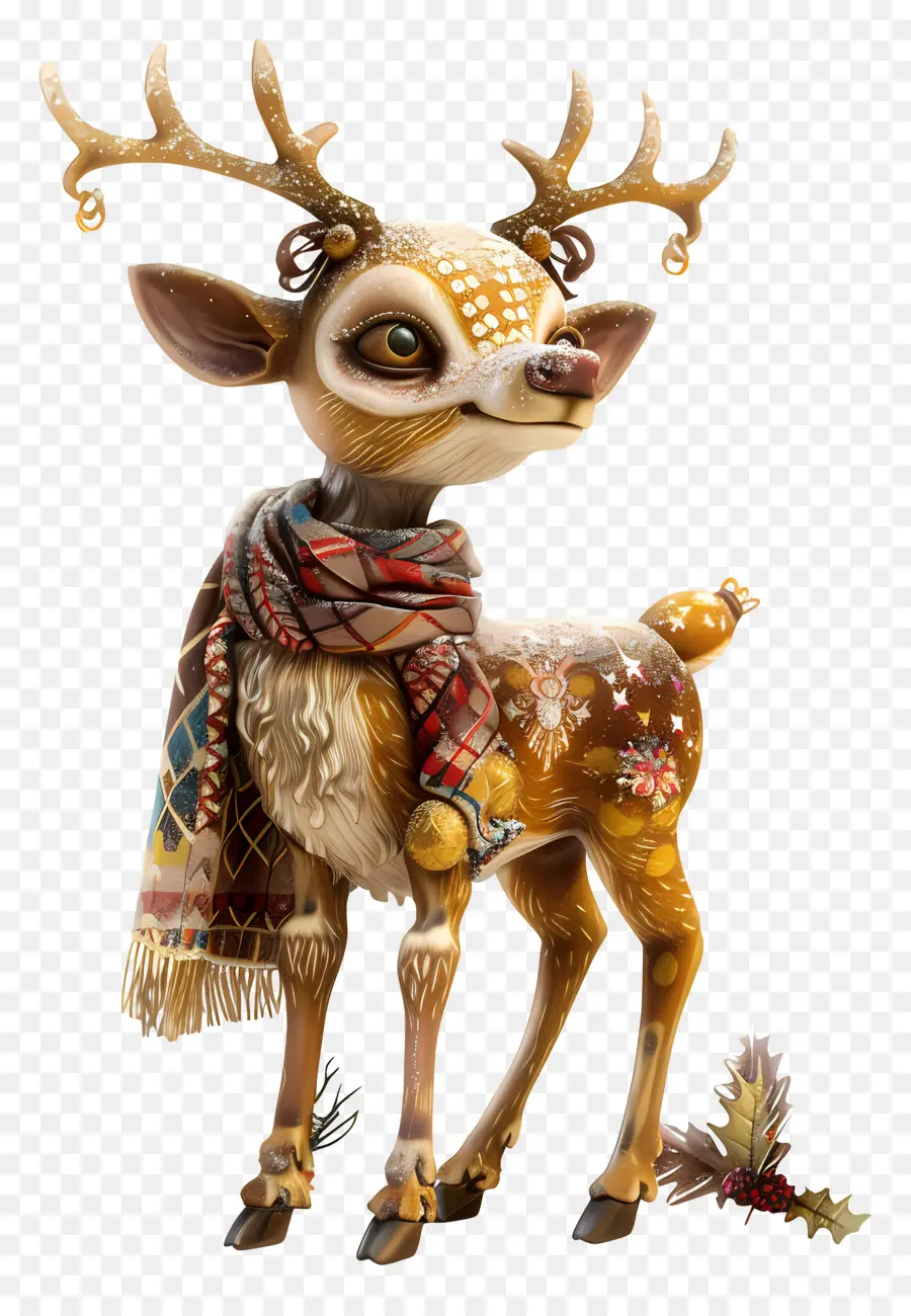 Cerf De Noël，Renne Mignon PNG