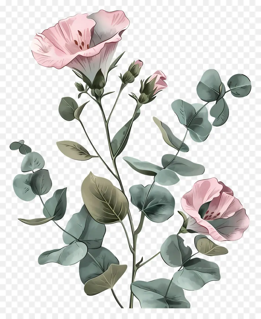 Fleurs Eustoma，Fleur Rose PNG