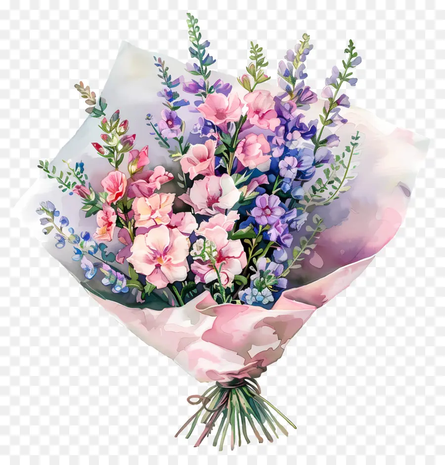 Bouquet De Snapdragon，Fleurs Roses PNG