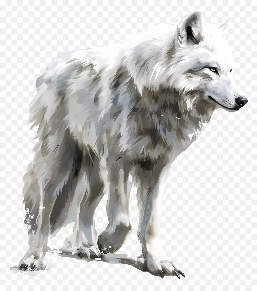 Loup Blanc，Noir Et Blanc PNG