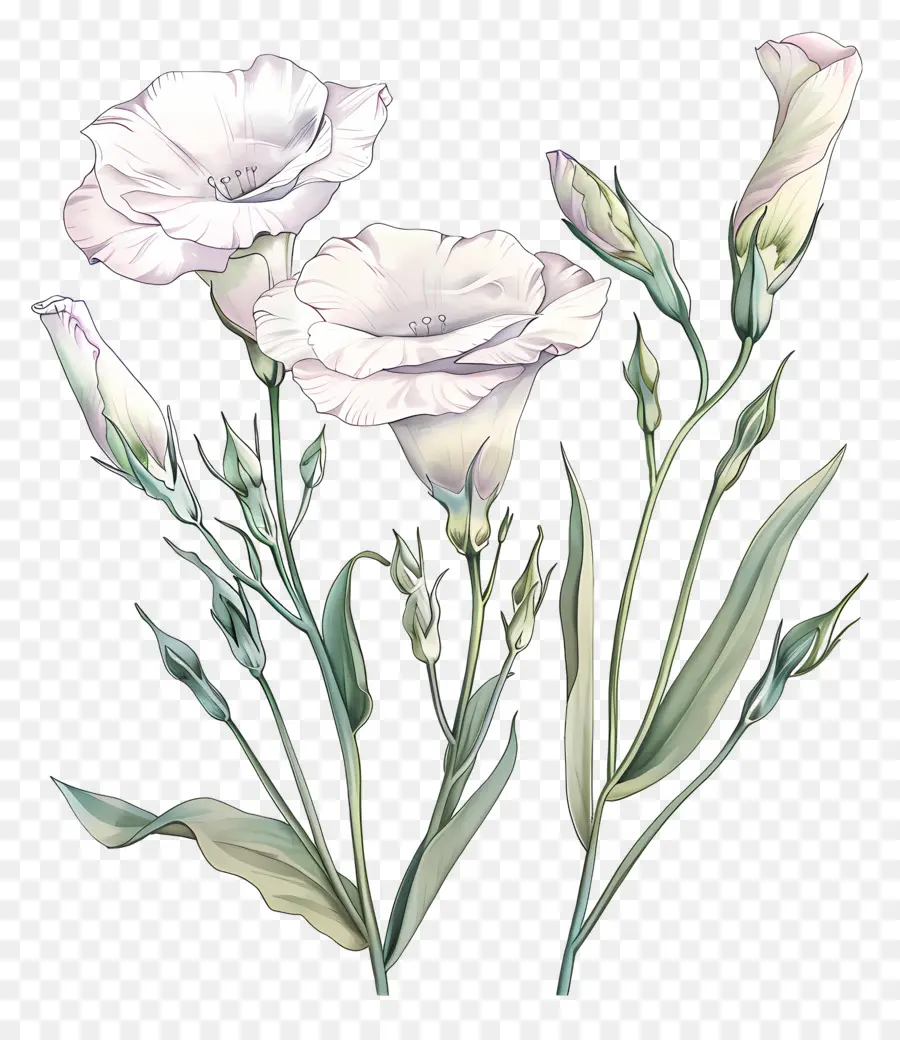 Fleur Lisianthus，Fleurs Blanches PNG