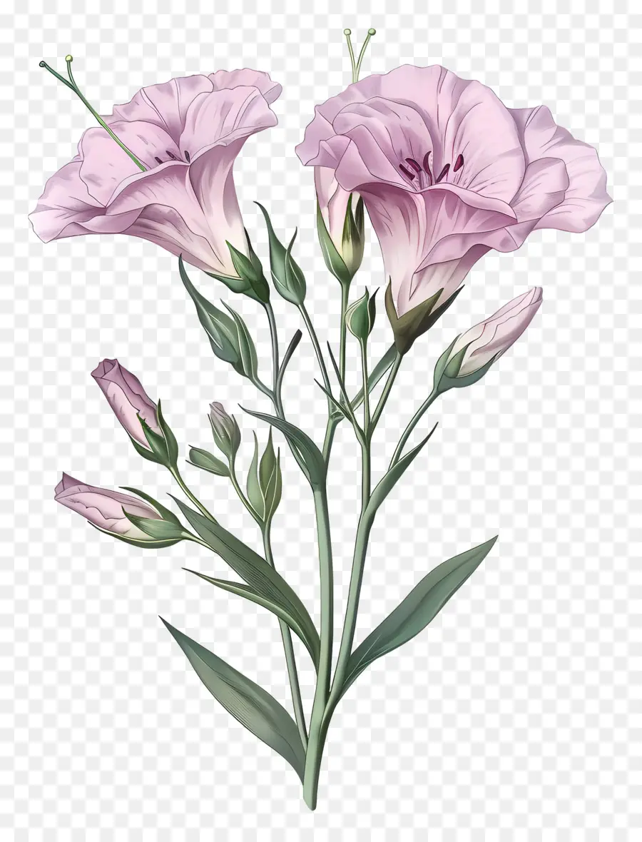 Lisianthus Rose，Fleurs Roses PNG