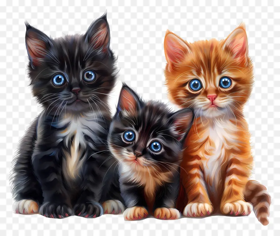 Trois Petits Chatons，Les Chatons PNG