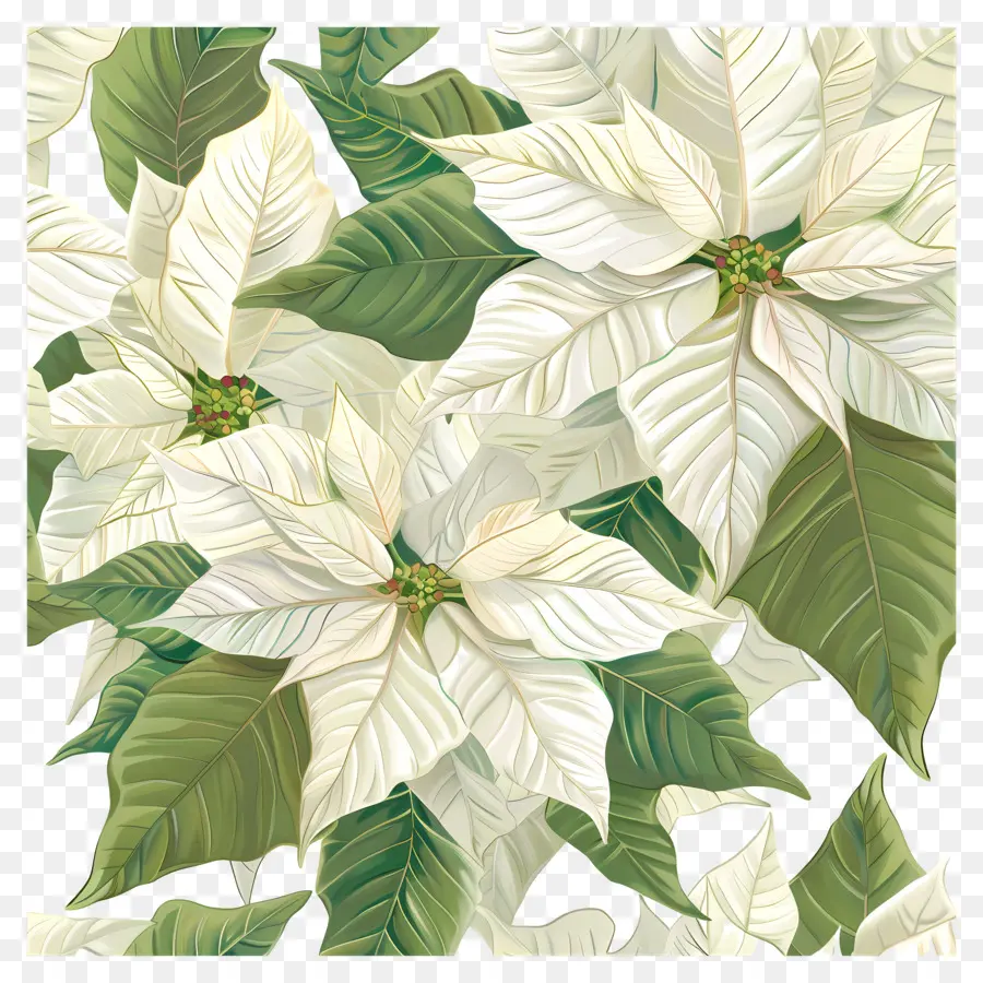 Poinsettia，Fleurs Blanches PNG