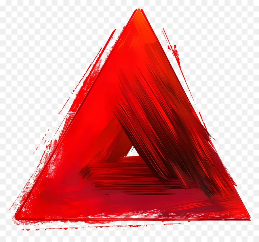 Triangle Rouge，Coup De Pinceau PNG