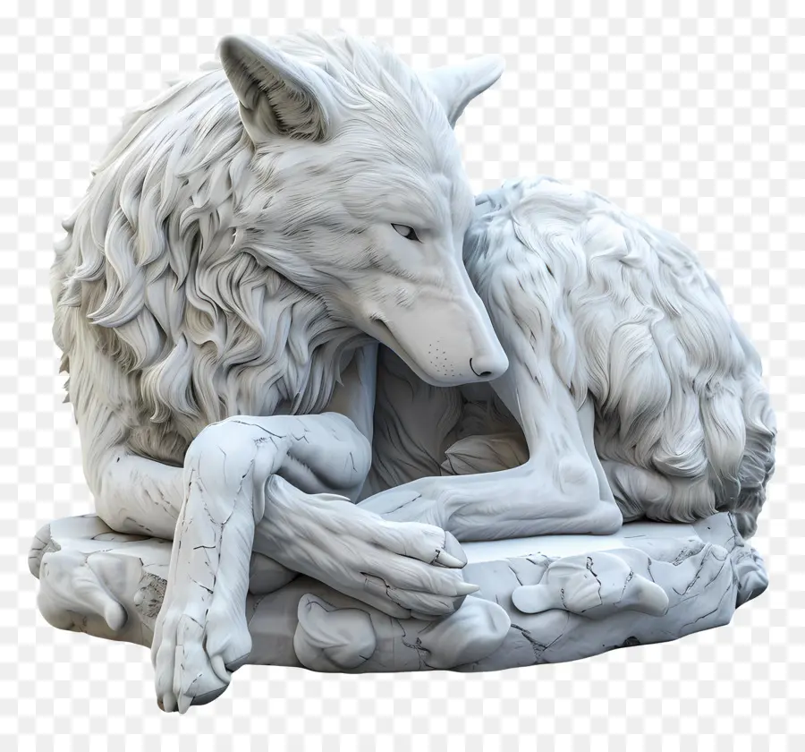 Loup Blanc，Statue De Loup Blanc PNG