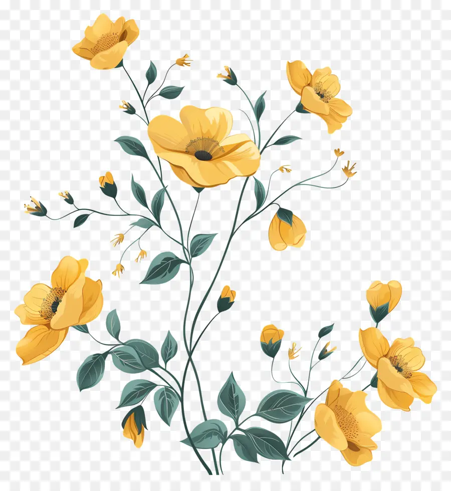 Fleurs Jaunes，Fleurir PNG