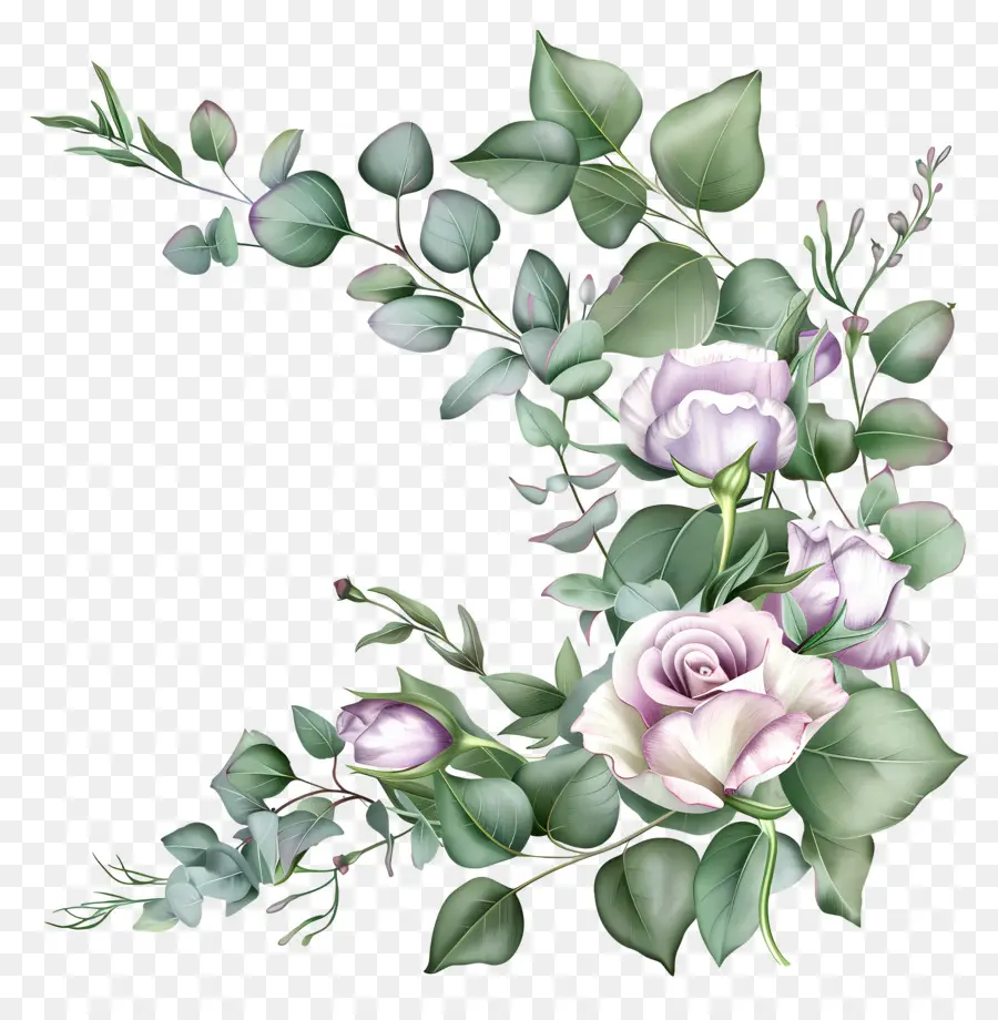 Fleurs D'eustoma，Couronne Florale PNG