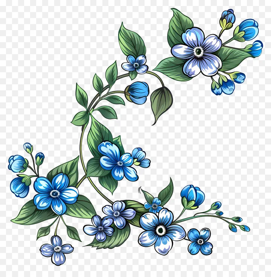 Oublie Moi Pas，Fleur Bleue PNG