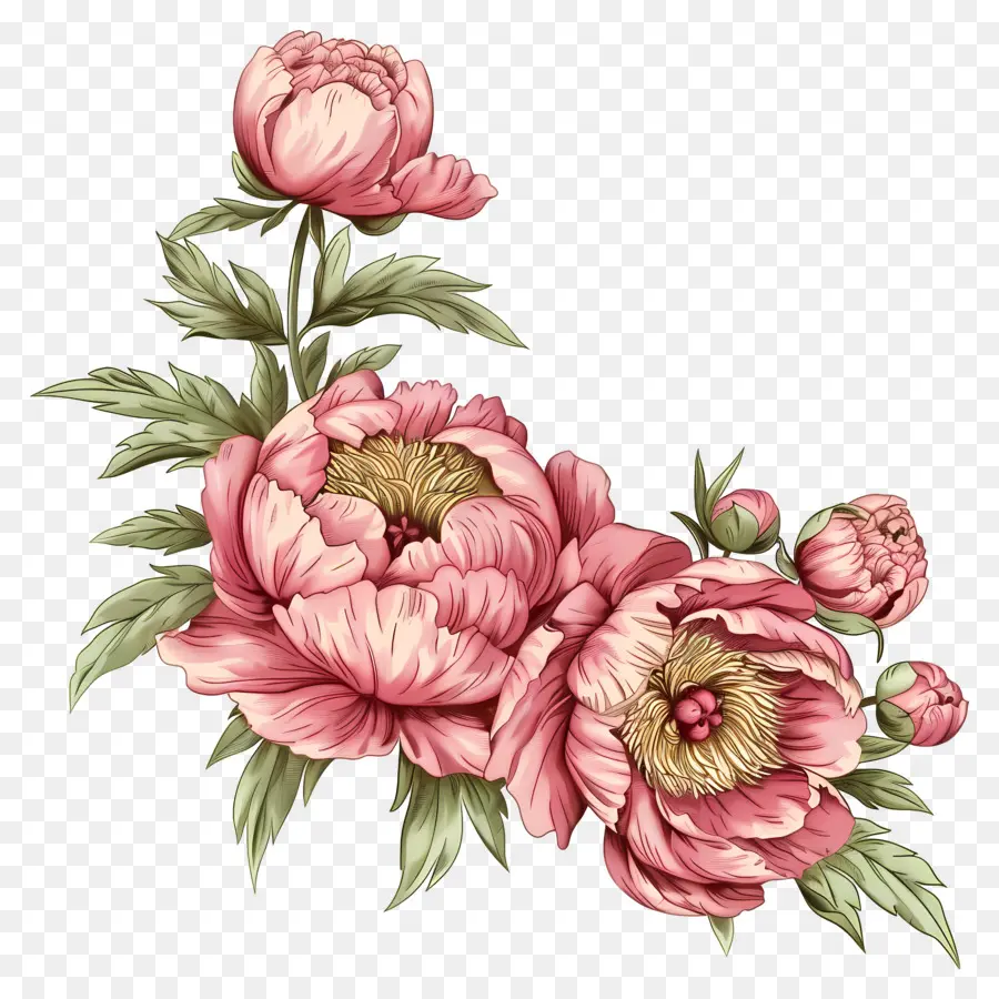 Fleurs Pivoines，Rose Pivoine PNG