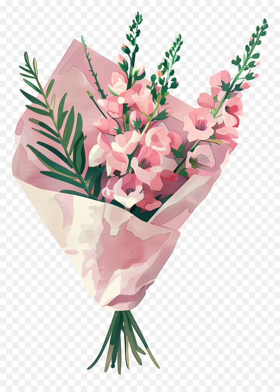 Bouquet Snapdragon，Fleurs Roses PNG