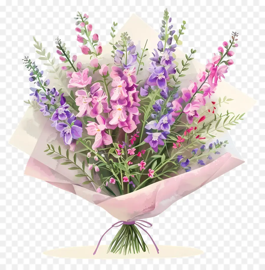Bouquet De Snapdragon，De Rose Et De Violet Fleurs PNG