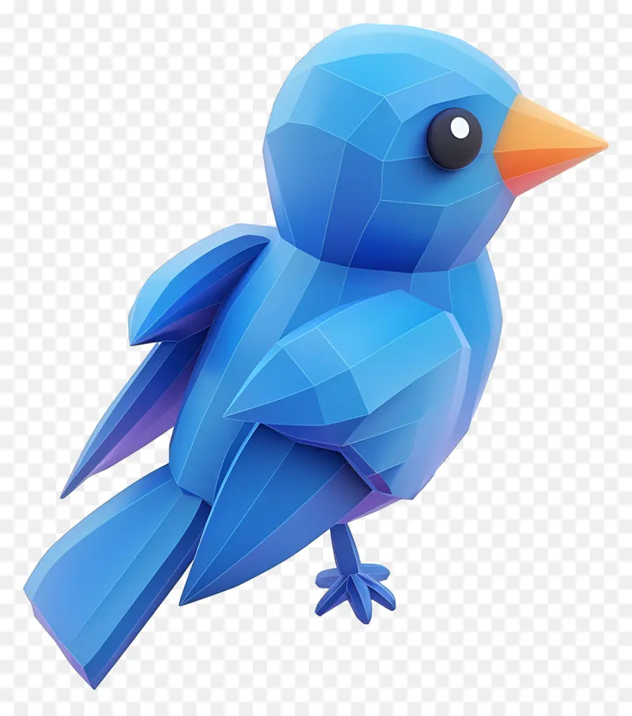 Bleu Flappy Bird，Art Low Poly PNG