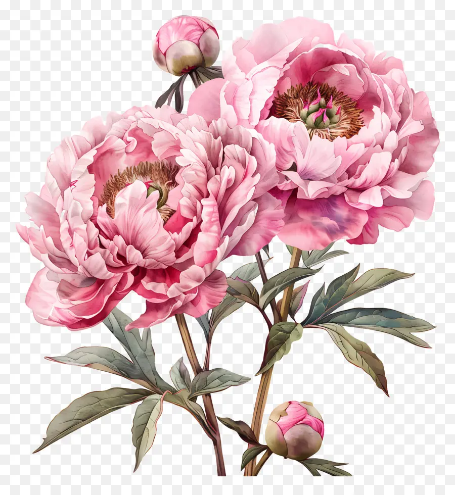 Rose Fleurs De Pivoine，Rose Pivoine PNG