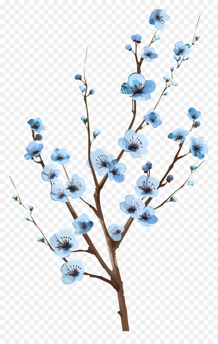 Les Petites Fleurs Bleues，Branche D'arbre PNG