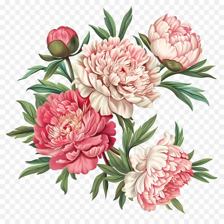 Fleurs De Pivoines，Rose Pivoine PNG