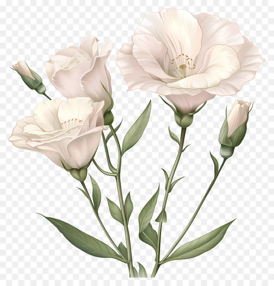 Fleur Lisianthus，Des Roses Blanches PNG