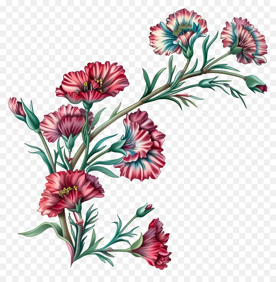 Oeillets，Fleurs Rouges PNG